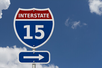 USA Interstate 15 highway sign