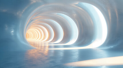 Fototapeta premium Radiant Tunnel Twist: Realistic Perspective