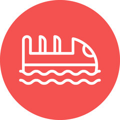 Fototapeta premium Log Flume Icon Style