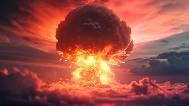 Nuclear Inferno Unleashed: Mushroom Cloud