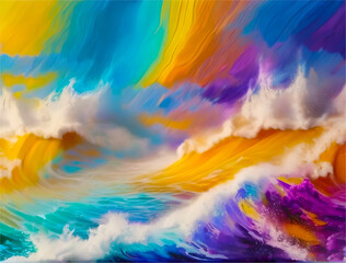 waves of white , orange , yellow and purple color  colorful background