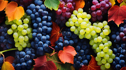 Colorful pattern of grapes