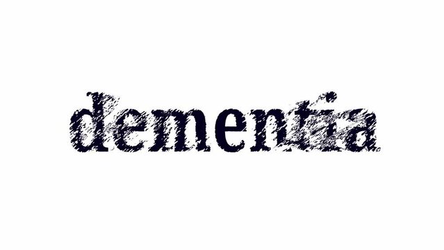 Dementia, 4k text animation loop, in 2 options