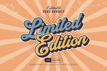 Vintage Text Effect Limited Edition. Editable Text Effect. - obrazy, fototapety, plakaty