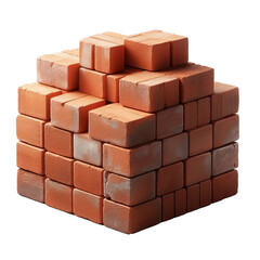 Bricks isolated on transparent or white background, png