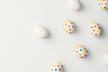 Spotty painted colourful easter eggs