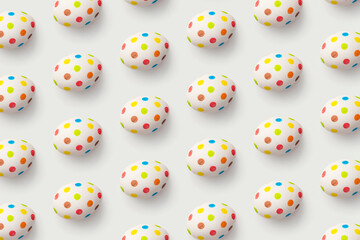 Spotty painted colourful easter eggs