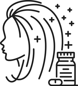 hair growth treatment black line art clip art preview