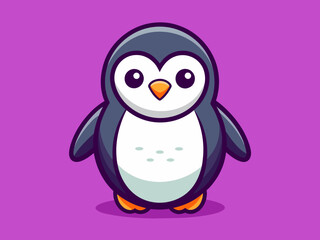 Obraz premium Charming Cartoon Vector Logo of a Cute Penguin
