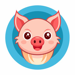 Sweet Vector Illustration of a Cute Pig