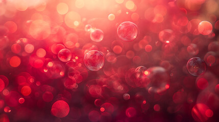 Red bubble with bokeh background