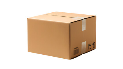 Cardboard box isolated on white background, Mockup