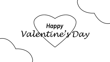 Happy Valentine's Day with Heart and Text Background and Banner for Digital Post(Social Media Post)