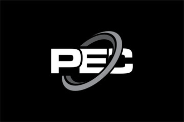 PEC creative letter logo design vector icon illustration