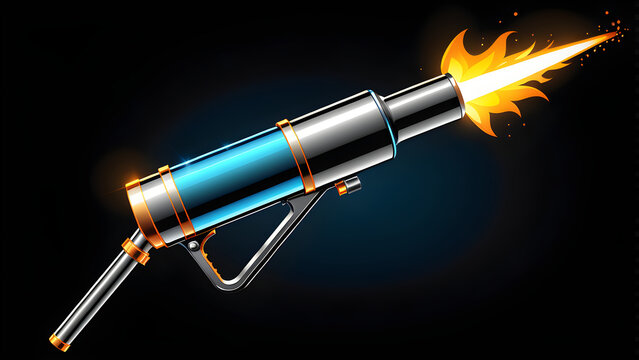 welding torch isolated on a black background. with black copy space. 