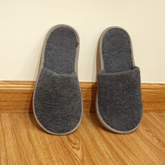 Bathrobe set - Hanger with clean bathrobe and towel on light wall bathrobe mockup