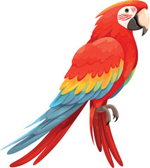 Naklejka premium Macaw exotic tropical bird. Beautiful parrot.