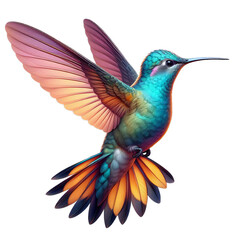 A Hummingbird isolated on transparent or white background, png - obrazy, fototapety, plakaty