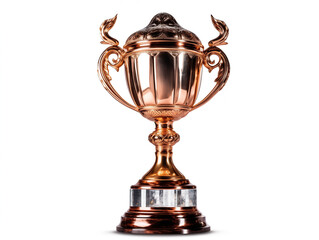 Fototapeta na wymiar Golden trophy cup isolated on white background with clipping path. 3d illustration. Trophy cup isolated on white background with clipping path. 3d illustration.