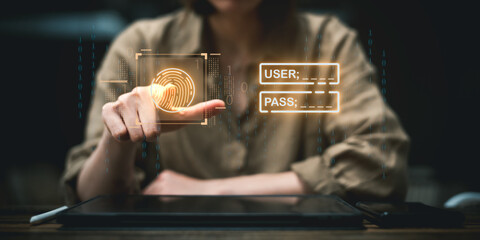 Cybersecurity privacy of data protection concept, Security encryption technology, User private data, Business confidentiality.