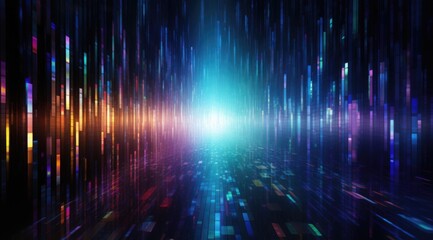 Abstract blue cyber technology data network.