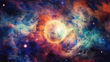 Obraz na płótnie Canvas universe, galaxy, colorful stars, nebula, planets, background, panorama, wallpaper