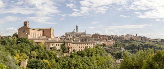 Fototapeta na wymiar Panorama of Sienna in Tuscany, Italy