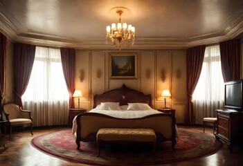 Fototapeta premium luxury hotel bedroom