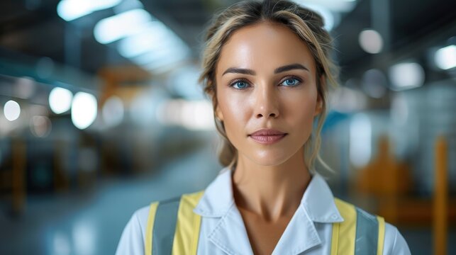 A seasoned female supervisor in a manufacturing facility overseeing production and ensuring efficiency. Generative AI.