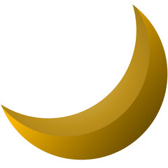 crescent moon in gold