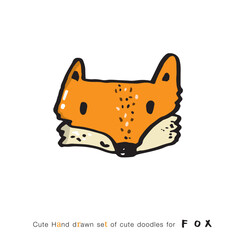 Hand drawing doodle cute fox,Cute  fox in simple cartoon style,Winter vector seamless pattern with cute fox and Christmas decorations,Seamless pattern for Fashion print design