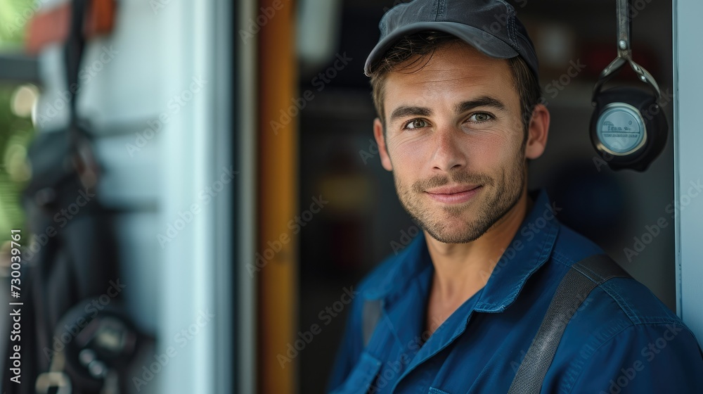 Aufkleber an emergency locksmith at home. generative ai.