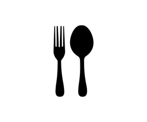 Fork and spoon icon symbol sign. Cutlery silhouettes vector design and illustration.
