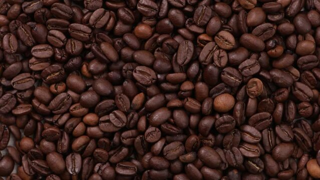 coffee beans background top view dry