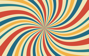 Retro sun burst vintage background swirl vector template