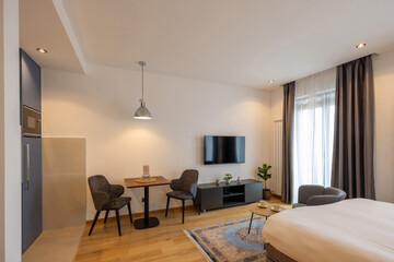 Naklejka na ściany i meble Interior of a open space apartment