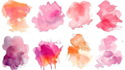Naklejka premium watercolor clip art flowing watercolor strokes