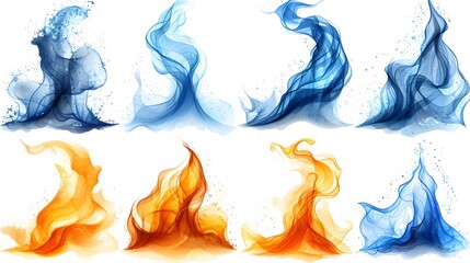 watercolor clip art flowing watercolor strokes
