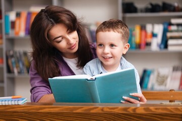 Teacher learning child in classroom School  education concept