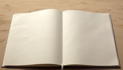 open book on the sand
