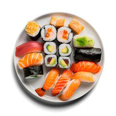 portion of assorted sushi in PNG © Andrey Miranda