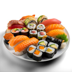 portion of assorted sushi in PNG © Andrey Miranda