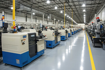 Production industry equipment at manufacturing buildings - obrazy, fototapety, plakaty