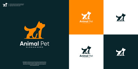 Twin Pets logo design template