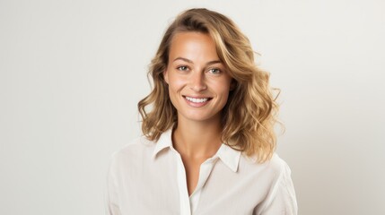 Woman, Agribusiness and Farming profession, smiling, white background,