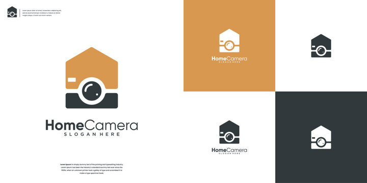 Home and Lens Camera combination logo inspiration