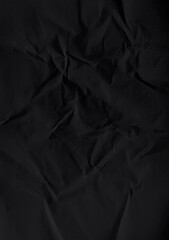 Fototapeta premium Black Crumpled Paper Background