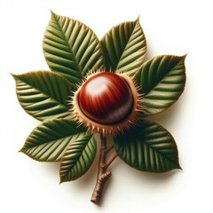 chestnut fruit on white
