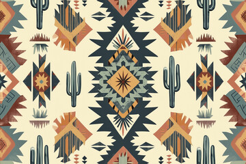navajo tribal ethnic seamless pattern background. Native american textile background