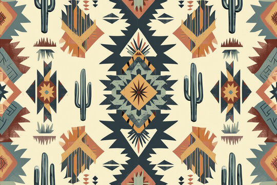 navajo tribal ethnic seamless pattern background. Native american textile background